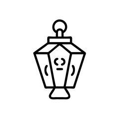 Black Line Drawing Hexagonal Hanging Lantern Autumn Handmade Design Element lamp light