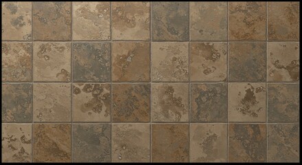Elegant Tile Design Brown and Beige Square Tiles for Flooring and Walls