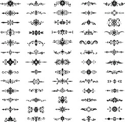 Collection of decorative vector dividers and borders for design and decoration