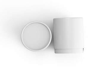 Perfume Container Paper Tube Mockup Black Image Isolated on White 3D Render