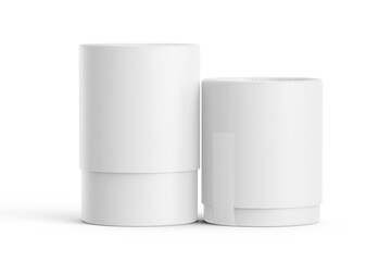 Perfume Container Paper Tube Mockup Black Image Isolated on White 3D Render