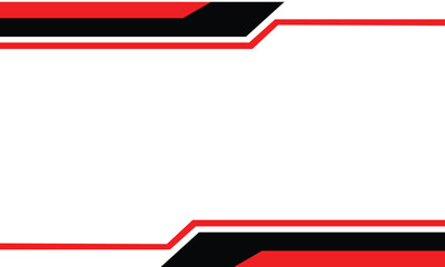 Bold geometric border design with sharp red, black, and white accents. Modern and minimalistic layout ideal for banners, presentations, flyers, or digital media backgrounds.