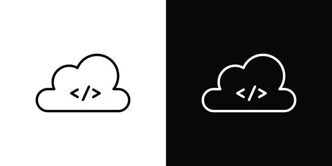 Cloud code icon. Graphic Design vector icon. Ui Ux Icons