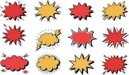 Hand-Drawn Comic Speech and Thought Bubbles Collection – Doodle Style Vector Set