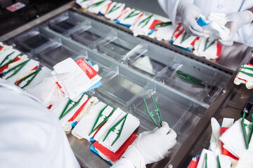 medical manufacture in a cleanroom - dressing packs