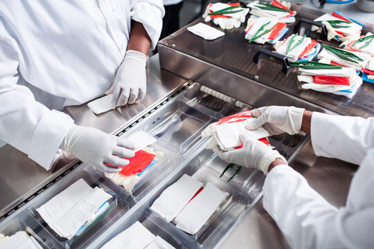 medical manufacture in a cleanroom - dressing packs