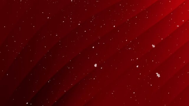 Red gradient illustrator diagonal red lines falling snow a vibrant winter scene.