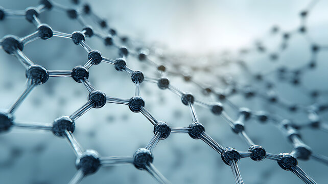 Closeup Carbon Nanotubes Hexagonal Structure Blue Gray