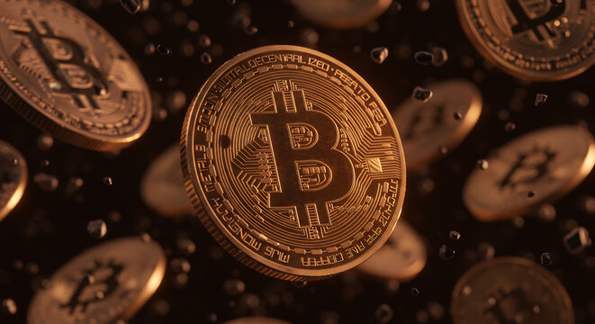 Bitcoin Cryptocurrency Digital Currency Falling Coins