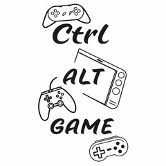 A gaming typography design, Ctrl + Alt + Game