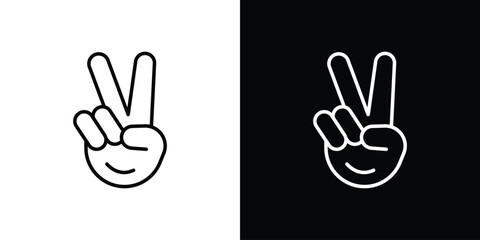 Hand peace icon. Graphic Design vector icon. Ui Ux Icons
