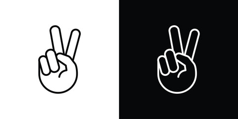Hand peace icon. Graphic Design vector icon. Ui Ux Icons