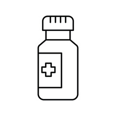 Medicine Bottle thinline icon , vector, pixel perfect, illustrator file 
