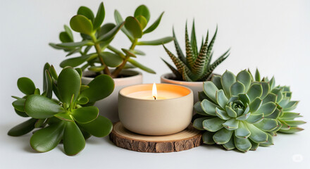 spa still life with candle
