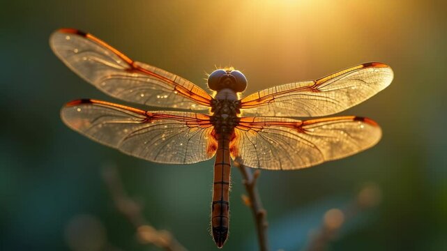 Close up shot capturing the intricateement of dragonfly wings in natural light, Close up shot of dragonfly wingsements