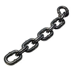 Strong Black Metal Chain Links Isolated on Black Background