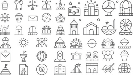 Diverse Celebratory Icons for Events and Decorative Purposes