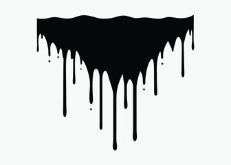 Dripping blood silhouette, liquid drop vector, horror drip pattern, spooky border design, black ink graphic
