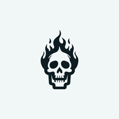 Skull burning logo