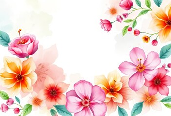 Watercolor floral background ideal for Mother's Day greeting cards, banners, or social media posts,  holiday,  botanical