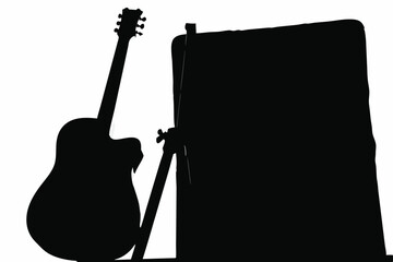 Guitar on Stand Silhouette