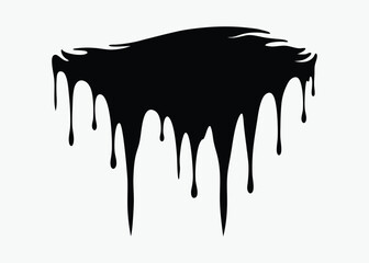 Dripping blood silhouette, liquid drop vector, horror drip pattern, spooky border design, black ink graphic
