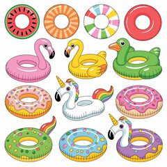 Summer fun inflatable pool rings and floats collection