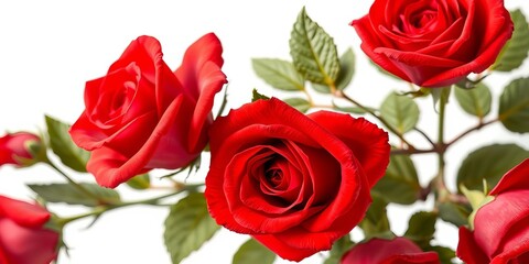 Vintage red rose bouquet, isolated on white Perfect for wedding invitations & floral designs,  classic,  bouquet