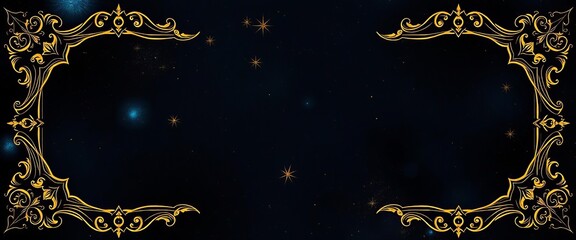 Vintage ornate celestial corner frames for tarot cards; boho mystic, witchcraft, astrology, constellation, vector, abstract, decorative elements, graphic, retro