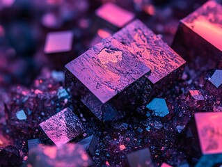 Vibrant pyrite crystals display mineral showcase geology exhibit artistic environment close-up view nature's gem
