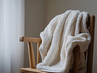 Cozy bathrobe display home interior lifestyle photography relaxing environment close-up view comfort concept