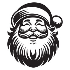 Happy Santa Claus Face Illustration for Holiday DIY Projects

