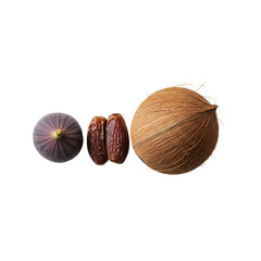 Fig dates and coconut on cyan background