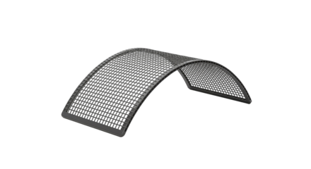 Bent mesh structure in minimalist design with isolated background  