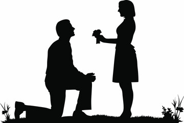 Man Proposing Marriage Silhouette