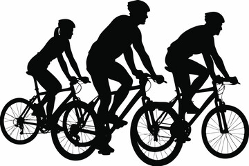 Obraz premium Cyclist Riding Bicycle Silhouette