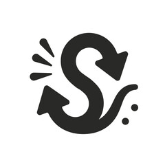 Game interface icon with stylized S-shaped backtrack arrow



