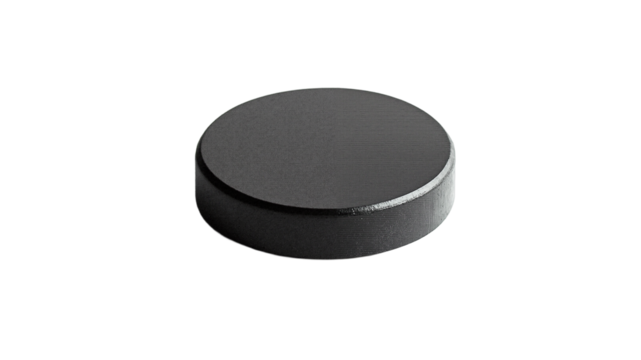 Black round magnet without background, concept of isolate  