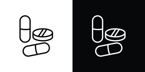 Pills icon. Graphic Design vector icon. Ui Ux Icons