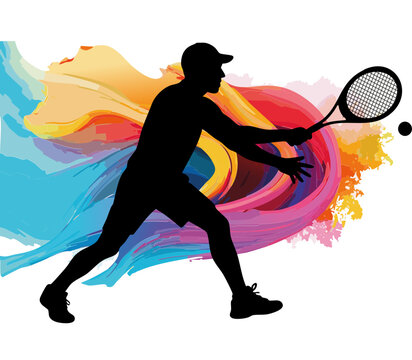 Silhouette di tennista uomo