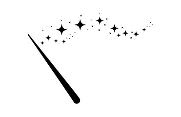 Magic wand icon,magic wand with sparkles stars