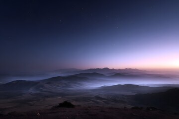 Starry Night Over Mountain Ranges