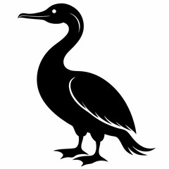 Modern Cormorant Silhouette Graphic