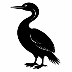 Modern Cormorant Silhouette Graphic