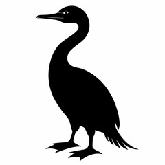 Modern Cormorant Silhouette Graphic
