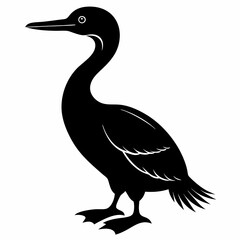 Modern Cormorant Silhouette Graphic