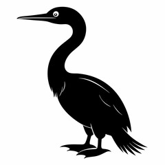 Modern Cormorant Silhouette Graphic