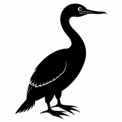 Modern Cormorant Silhouette Graphic