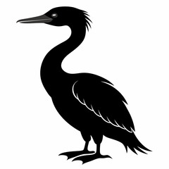 Modern Cormorant Silhouette Graphic