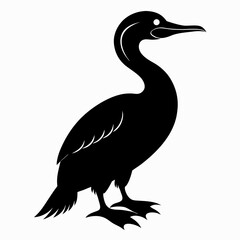 Modern Cormorant Silhouette Graphic